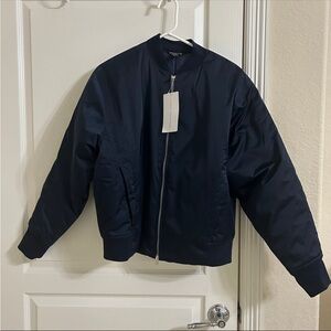 Athleta Sateen Bomber Jacket - navy